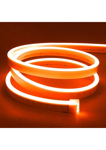 Dükkan 12V Neon Led Prize Tak Çalıştır Esnek Neon Led Aydınlatma Neon Şerit Led (5 Metre, Turuncu)