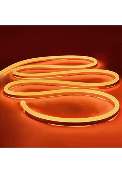 Dükkan 12V Neon Led Prize Tak Çalıştır Esnek Neon Led Aydınlatma Neon Şerit Led (5 Metre, Turuncu)