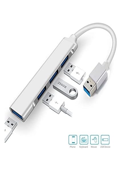 4 Port USB 3.0 Hub Çevirici Çoğaltıcı Çoklayıcı Çoklama 4 Portlu USB 3.0 Hub Çoklayıcı
