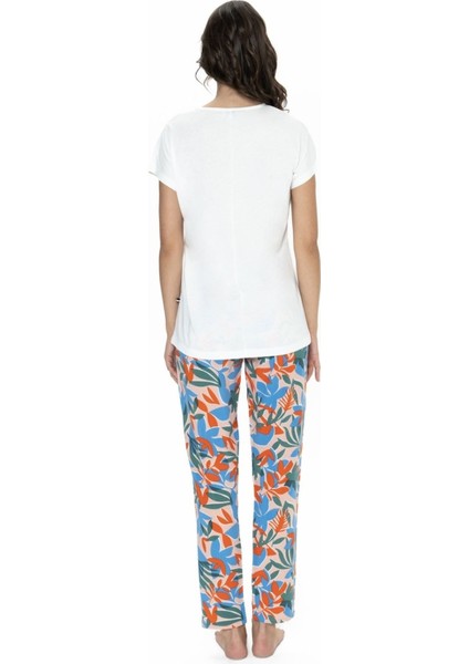 20097 Kadın Ekru Kısa Kollu Pijama Takımı fırsatları