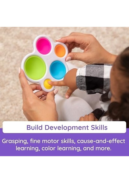 Brain Toys Dimpl, Erken Gelişim Oyuncak, Eğitici Oyuncak, Itmeli Oyuncak, Bebekler Için Duyusal Oyuncak, 10 Ay ve Üzeri Erkek ve Kız Çocuklar Için Renkli Oyuncak.