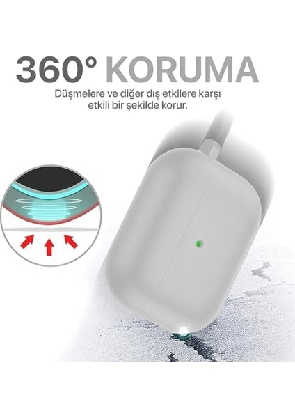 Airpods Pro Lansman Silikon Kılıf (Gri)