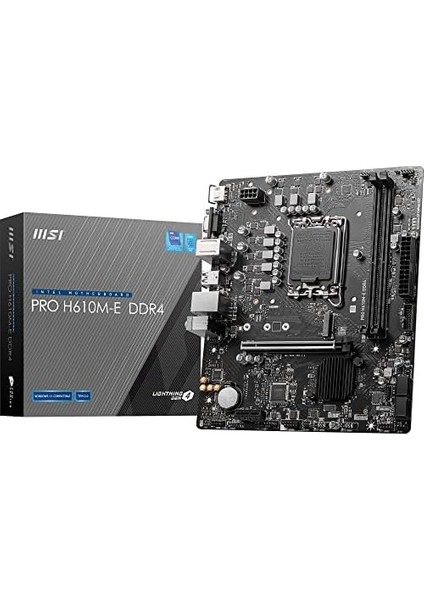 MB Pro H610M-E Ddr4 Soket 1700 Ddr4 3200(OC) HDMI VGA M.2 Usb3.2 1x 1g Lan Matx Anakart
