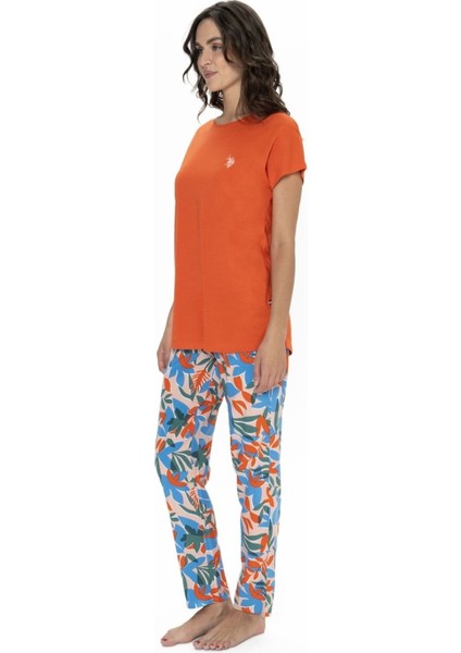 20097 Kadın Turuncu Kısa Kollu Pijama Takımı modelleri