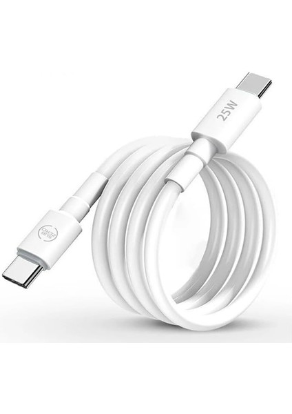 C To Type C Şarj Kablosu 30W 2 Metre Uzun Pd Çift Taraflı USB C Hızlı Şarj ve Data Kablosu Beyaz