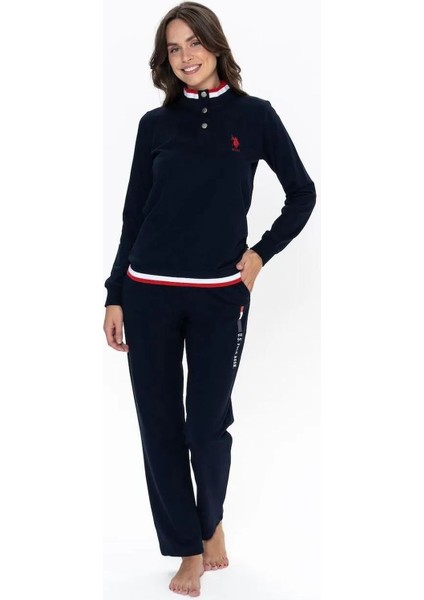 20112 Kadın Lacıvert Uzun Kollu Dik Yaka Pijama Takımı fiyatları