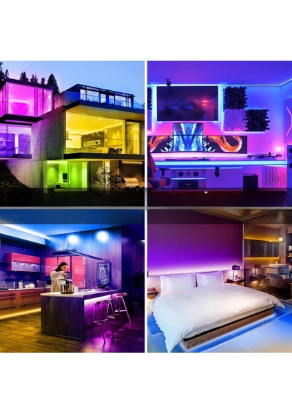 Dükkan 5 Metre Rgb Şerit LED Kumandalı 44 Tuşlu 20 Renk Rgb Şerit Işık Aydınlatma