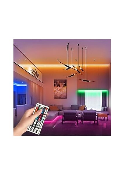 Dükkan 5 Metre Rgb Şerit LED Kumandalı 44 Tuşlu 20 Renk Rgb Şerit Işık Aydınlatma modelleri