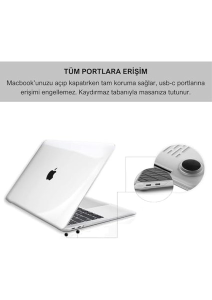 MacBook Pro 13" 2020-2022 M1-M2 Çip ile Uyumlu Şeffaf Dayanıklı Koruyucu Kılıf, Ultra Ince Kabuk Koruma Sert Kapak A1706 A1708 A1989 A2159 A2251 A2289 A2338