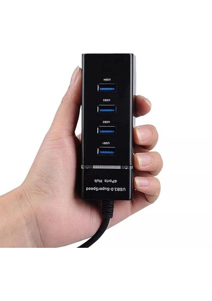 Plus PX-3010 USB Hub, 4 Port USB 3.0 Çoklayıcı, USB Çoklayıcı Siyah