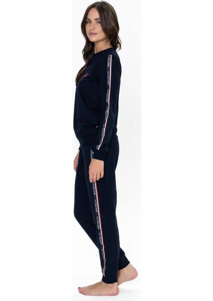 20113 Kadın Lacıvert Uzun Kollu Yuvarlak Yaka Pijama Takımı modelleri