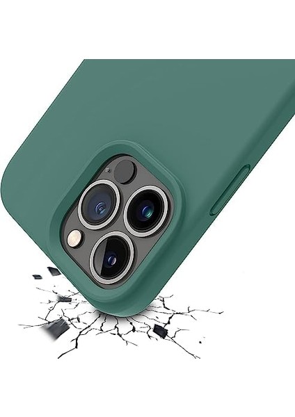 iPhone 14 Pro Max Kılıf 6.7 Içi Kadife Lansman Silikon Kılıf Şok Emici Full Kasa Koruma Sağlayan Kılıf Haki Yeşil
