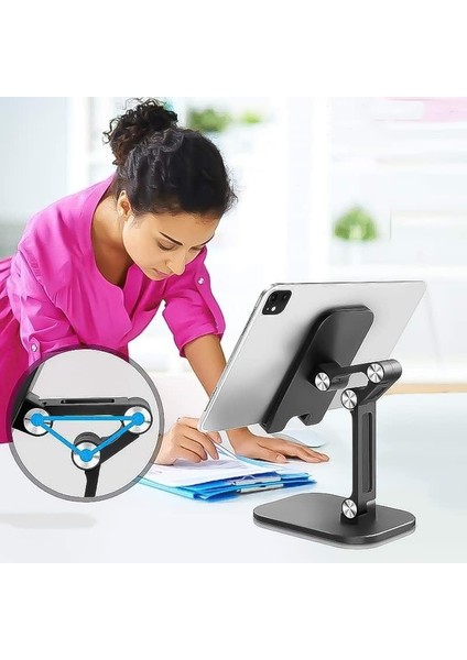 Nıppon, Katlanabilir Masaüstü Telefon Tutucu ve Standı - Ayarlanabilir Tablet Standı