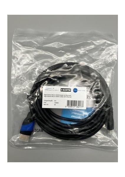 - 5 M - Micro-Hdmı Kablosu (Hdmı - Micro-Hdmı, Iki Yönlü - Ultra Hd Için 4 K @ 60 Hz - Ethernet ile Yüksek Hız - HDMI 2.0/1.4 ile Uyumlu, Tabletler/kameralar/raspberry Pi Için, Siyah)