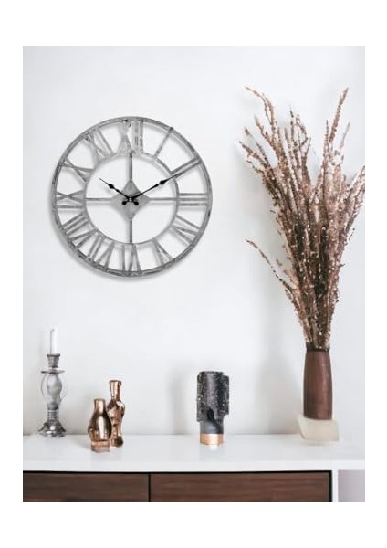 DM30 Serisi Roma Rakamlı Metal Duvar Saati Siyah 30 cm modelleri