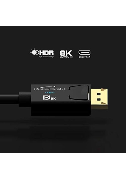 - 1 M - Displayport Kablosu, Dp 1.4, Vesa Sertifikalı (60 Hz'de 8k, 144 Hz, HDR10-OYUN Monitörleri Için Ideal, Freesync/g-Sync, Resmi Olarak Vesa Yönergelerine Göre Test Edilmiştir, Siyah)