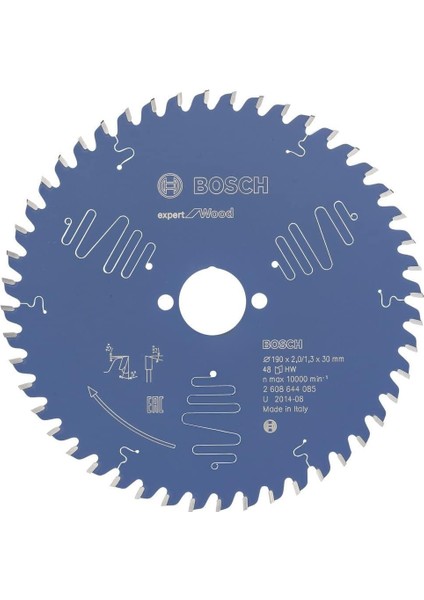 Dairesel Testere Bıçağı Expert Için Ahşap, 190 x 30 x 2 Mm, Diş Sayısı 48, 1 Adet, 2608644085