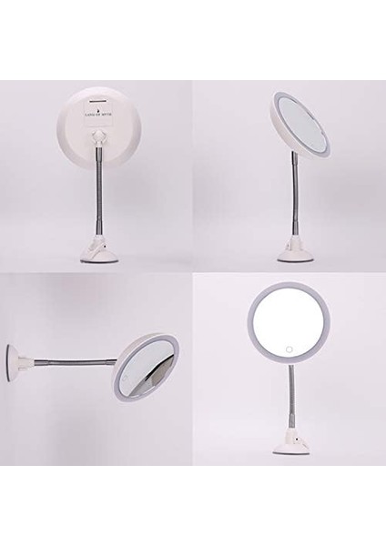 Of Myth - Şerit LED Işıklı Banyo Makyaj-Tıraş Aynası, 10X Hd Büyütme, Esnek, Dokunmatik Işık Kısma, Ayarlanabilir Kol fiyatları