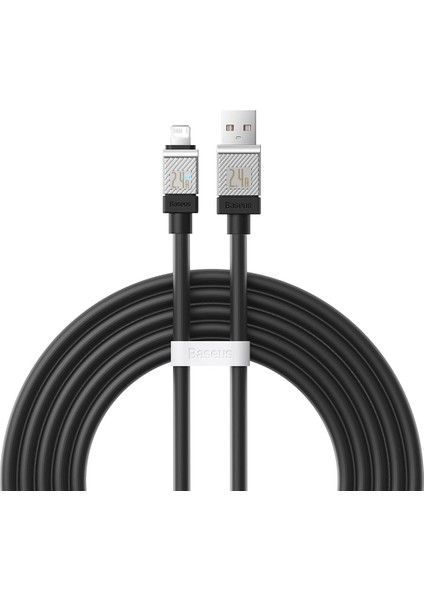 Coolplay Serisi Hızlı Şarj Kablosu USB To Ip 2.4A, 2m, Siyah