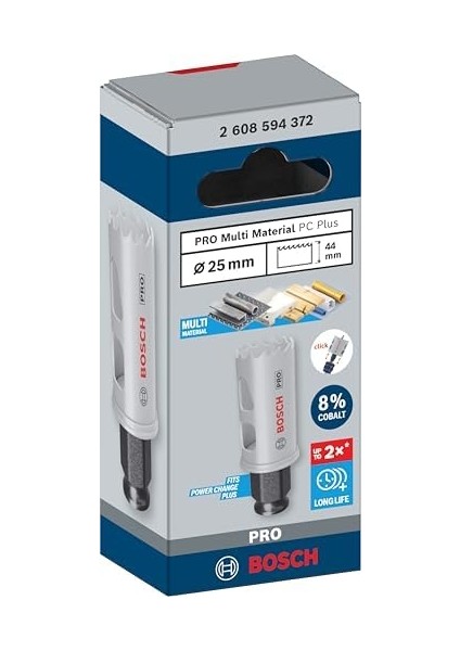 1 x Pro Multi Material Power Change Plus Delik Testeresi (Yumuşak Ahşap, Alçıpan Duvar Için, Çap 25 Mm, Profesyonel Aksesuar, Matkap/tornavida Için)