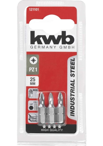 Bits Uç Seti 3 Parça Endüstriyel Pz 2 25 mm
