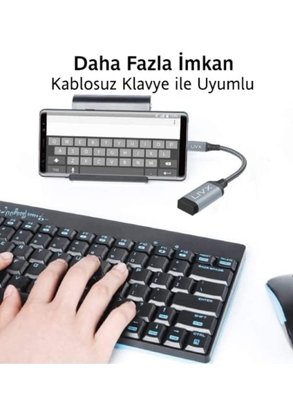 USB 3.0 To Type-C Çevirici Dönüştürücü 60W Hızlı Şarj Desteği 15 cm Kablolu Otg Adaptör Samsung Huawei Xiaomi Macbook ile Uyumlu Gri Ottca-01