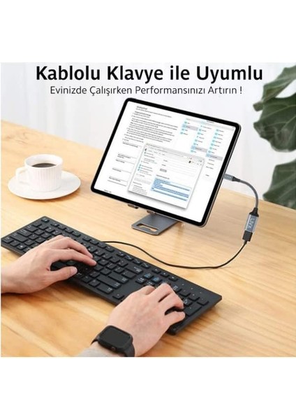 USB 3.0 To Type-C Çevirici Dönüştürücü 60W Hızlı Şarj Desteği 15 cm Kablolu Otg Adaptör Samsung Huawei Xiaomi Macbook ile Uyumlu Gri Ottca-01