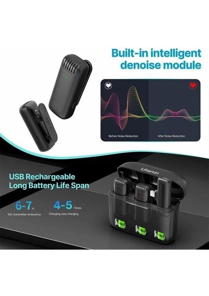 J12 Kablosuz Ikili Yaka Mikrofonu Lightning