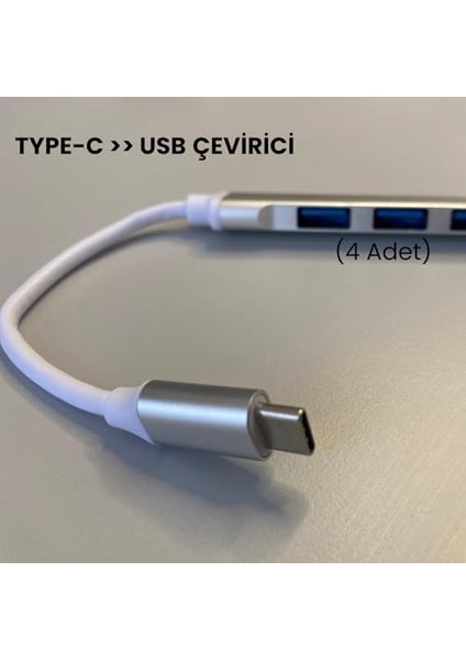 Type C To USB 3.0 Çoklayıcı 4 Adet Port Otg Çoğaltıcı Adaptörü - USB C To USB 3.0 - Macbook Için USB Portu USB Hub Çevirici