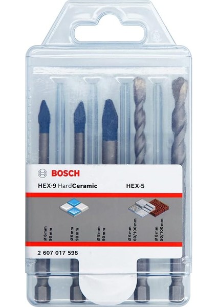Professional 5'li Hex-9 Hardceramic, Hex-5 Matkap Ucu Seti