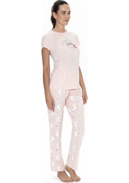 20075 Kadın Pembe Melanj Kısa Kollu Yuvarlak Yaka Pijama Takımı fiyatları
