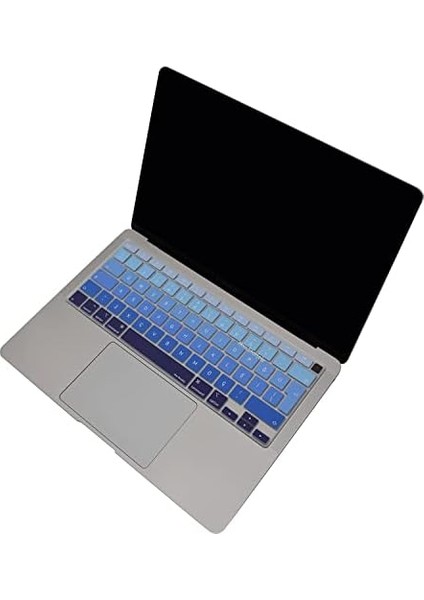 Macbook Air M1 13INÇ Klavye Koruyucu Türkçe Q Ombre A2179 A2337 ile Uyumlu Lacivert Mavi