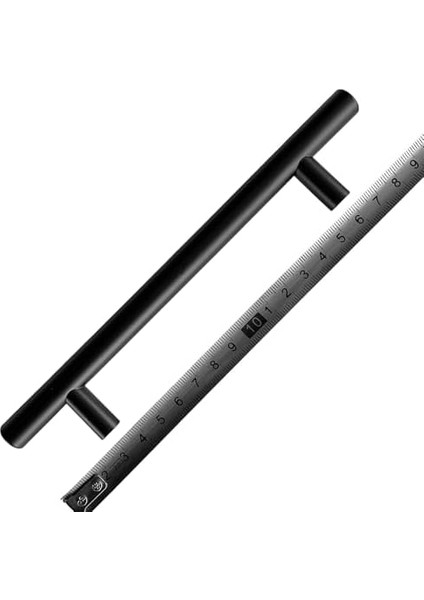 Mutfak ve Banyo Dolabı Kapakları ve Çekmeceler Için Metal Kulp Paslanmaz Mobilya Dolap Kulbu 128 mm Mat Siyah 2 Adet