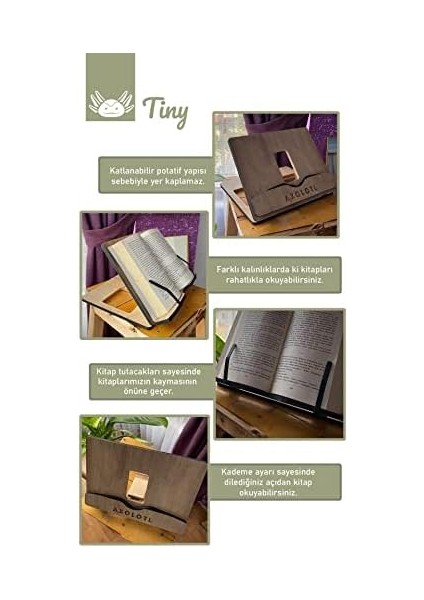 Ayarlanabilir Kitap Okuma Standı, Tablet Standı (Meşe) (Safir)