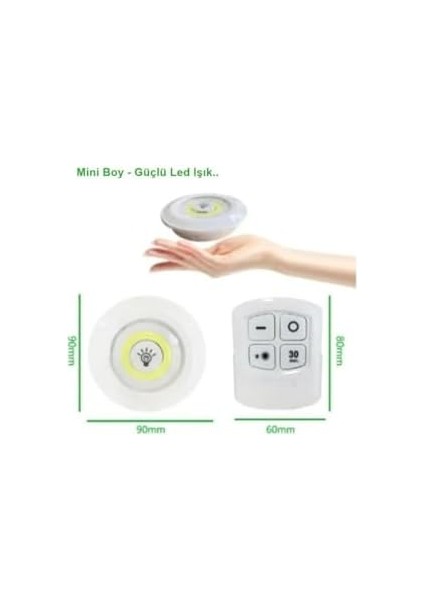 Kumandalı 3 Lü Set Hero LED Kabin LED Mutfak Tezgah Banyo Dolap Aydınlatma Gece Lambası Pilli