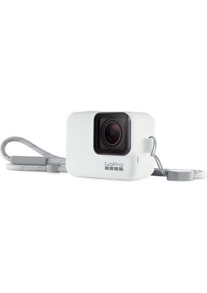 Bileklik + Slikon Kılıf ve Boyunluk, Beyaz (Hero7 Black)