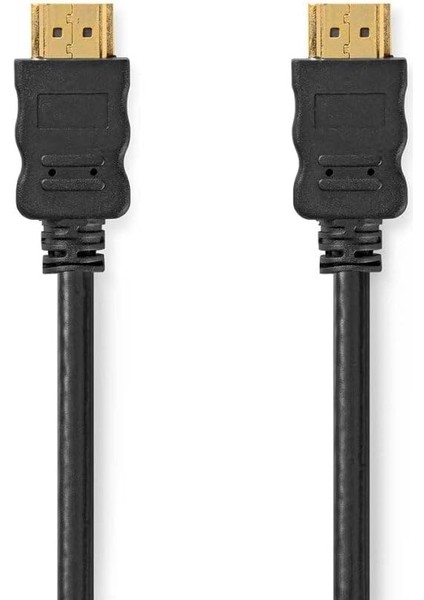 High Speed Hdmı™ Ethernet ile Kablo | Hdmı™ Fiş | Hdmı™ Fiş | 4K@30Hz | 10.2 Gbps | 3.00 M | Yuvarlak | Pvc | Siyah | Plastik Torba