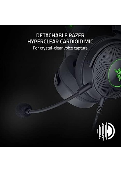 Kraken Kitty Edition V2 Pro - Değiştirilebilir Kulaklı Kablolu Rgb Kulaklık (Değiştirilebilir Kitty, Ayı ve Tavşan Kulakları; Reaktif Akış Aydınlatması) Siyah