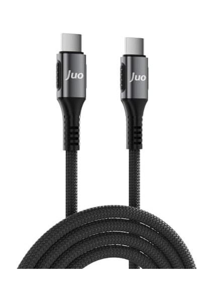 240W 5A E-Mark Çipli Örgülü USB Pd Type-C To Type-C Hızlı Şarj ve Data Kablosu 2 Metre