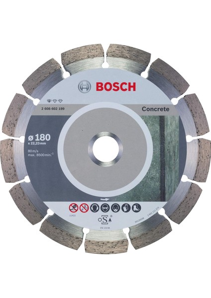Professional Accessories Standard Seri Beton Için Elmas Kesme Diski 180 mm