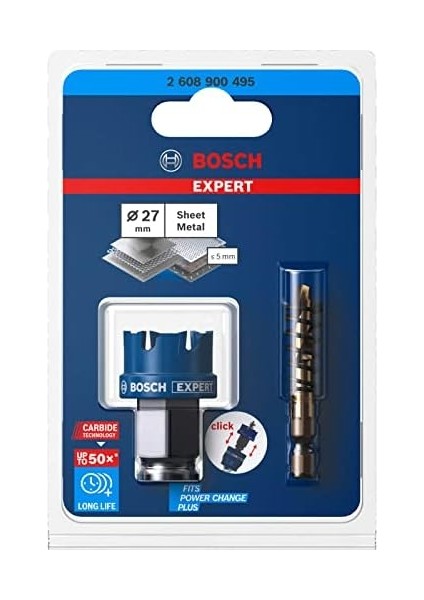 Professional 1 x Expert Sheet Metal Delik Testeresi (Çelik Saclar, Paslanmaz Çelik Saclar, Çap 27 Mm, Darbeli Matkap Aksesuarı) modelleri