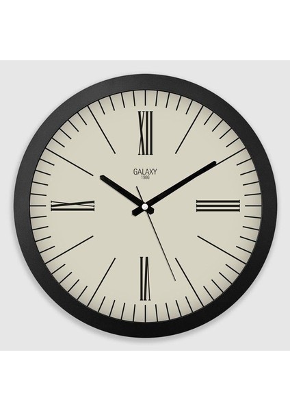 Premium Serisi Roma Rakamlı Modern Kadranlı Duvar Saati 35 cm Siyah