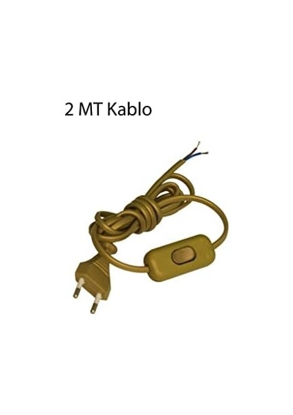 Arapuarlı Fişli Abajur Kablo Gold Yeşil 2 mt fiyatları