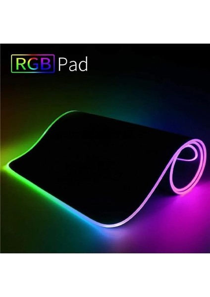 80X30CM Büyük Boy Xxl Resimli Desenli Mousepad Rgb LED Işıklı Gaming Gamer Oyuncu Mouse Pad (Ejderha)