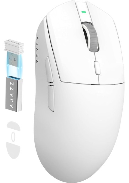AJ139 Pro x Superlıght Kablosuz Oyun Faresi,ultra HAFIF(59G),PIXART PAW3395 Optik SENSÖR,26000 Dpı,2.4ghz/usb C Kablolu,ergonomik,6 Programlanabilir DÜĞME,200 Saat Pil Ömrü,pc/mac Için - Beyaz