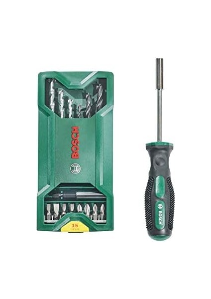 Home And Garden 15 + 1 Parça Mini X-Line Karışık Set + Tornavida (Ahşap ve Taş Için, Matkap/tornavida Aksesuarı)