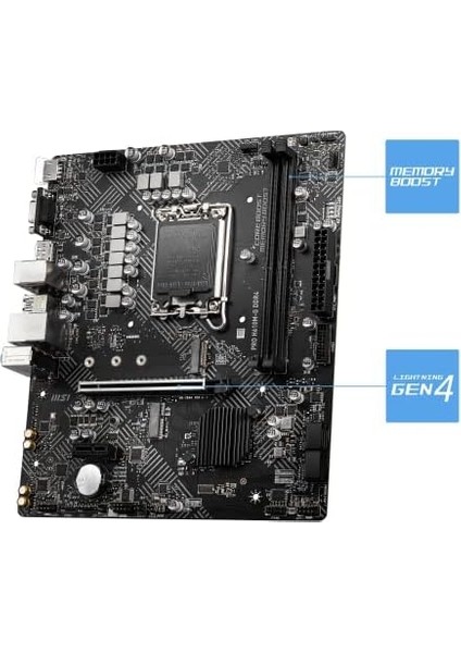 Pro H610M-G Ddr4 Soket 1700 Ddr4 3200(OC) Pcı-E Gen 4,m.2 Usb3.2 1x 1g Lan Matx Anakart