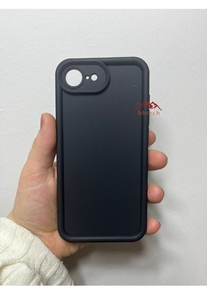 iPhone 16E ile Uyumlu Kenarları Yükseltili Soft Dokulu Esnek Silikon Kılıf