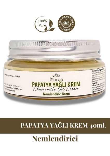 Papatya Yağlı Krem - %100 Doğal Nemlendirici ve Onarıcı Bakım 40 Ml.