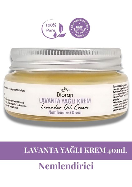 Lavanta Yağlı Yoğun Bakım Kremi 40 Ml.%100 Doğal Nemlendirici